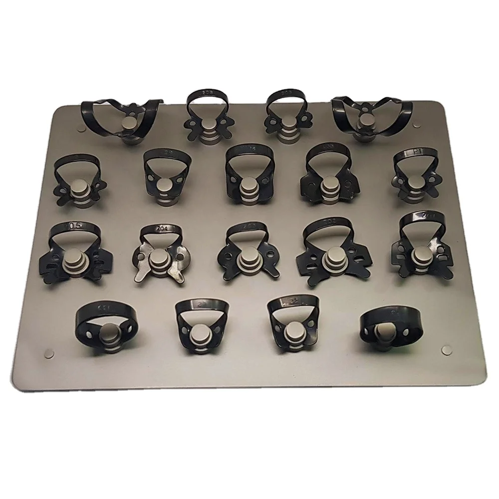 Dental Rubber Dam Clamps Restorative Instruments Holder Set Of 12 Endodontic Lab CE