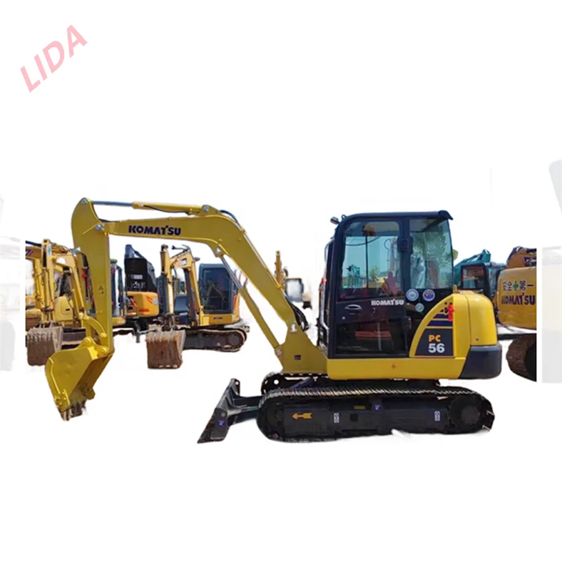 japan KOMATSU Pc56 Used excavators 5ton good quality rc excavator pc56-7 mini digger for cheap price sale in shanghai