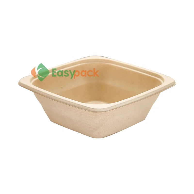 Disposable square pulp food container biodegradable cake box