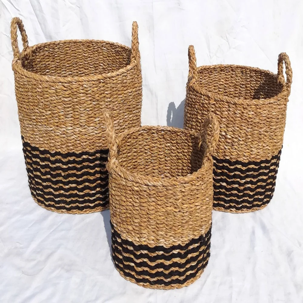 Best quality customized products of seagrass eco-friendly handmade Cheap Price Round Cylinder with Handle