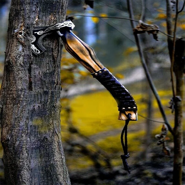 Топор Ручной работы из дамасской стали с ручкой из натурального дерева