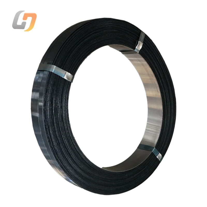Factory direct price 0.6*16mm black painted waxed oscillated winding steel strapping band steel banding strap steel tape