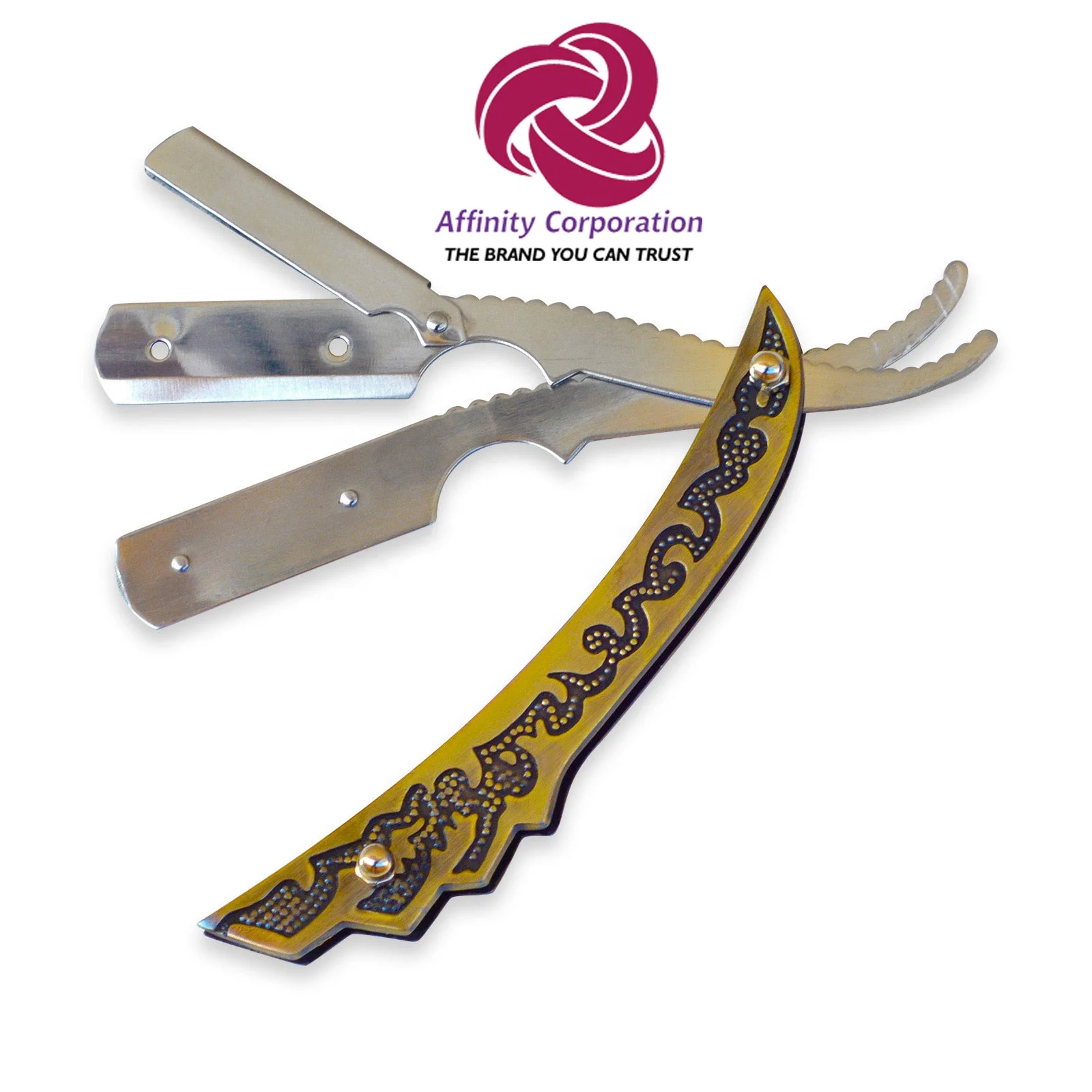 
Fancy Shaving Barber Razor - Razor Blade Holder Antique Gold Folding Shaving Knife Stainless Steel Straight Razor Holder 