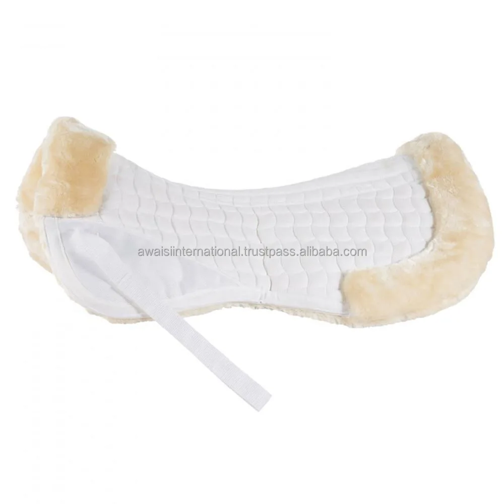 2024 Hot Sale Horse Saddles Sheep skin Bareback Jumping Pad Wholesale Half Show Pads, Equestrian Fur Half Saddle Pads