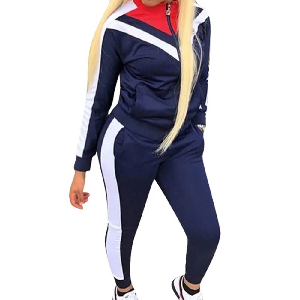 Wholesale Best Selling Custom Design Polyester Made Panel Working Zipper Jackets Stand Collar Women Fashion Designer Track Suits