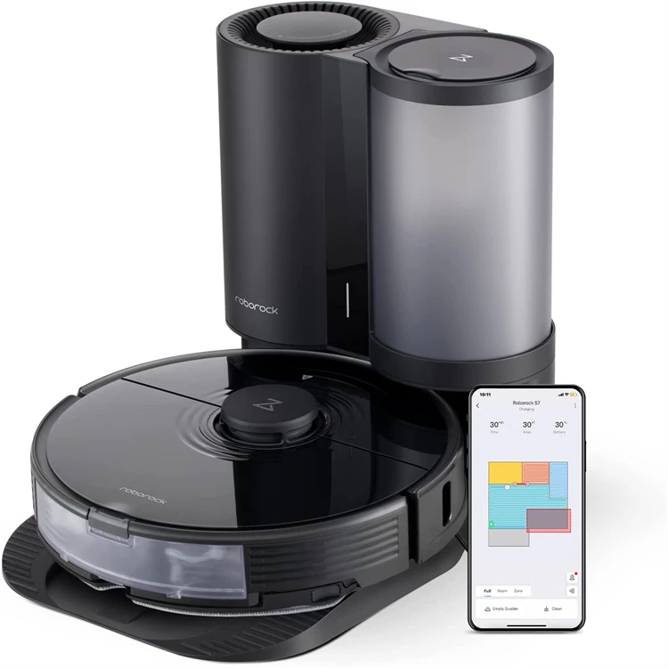 Roborock S7+ Smart Home Clean Dust 2500pa App Control Laser Floor Cleaning Robot Automatic Mop And Sweep Robot Vacuum Cleaner