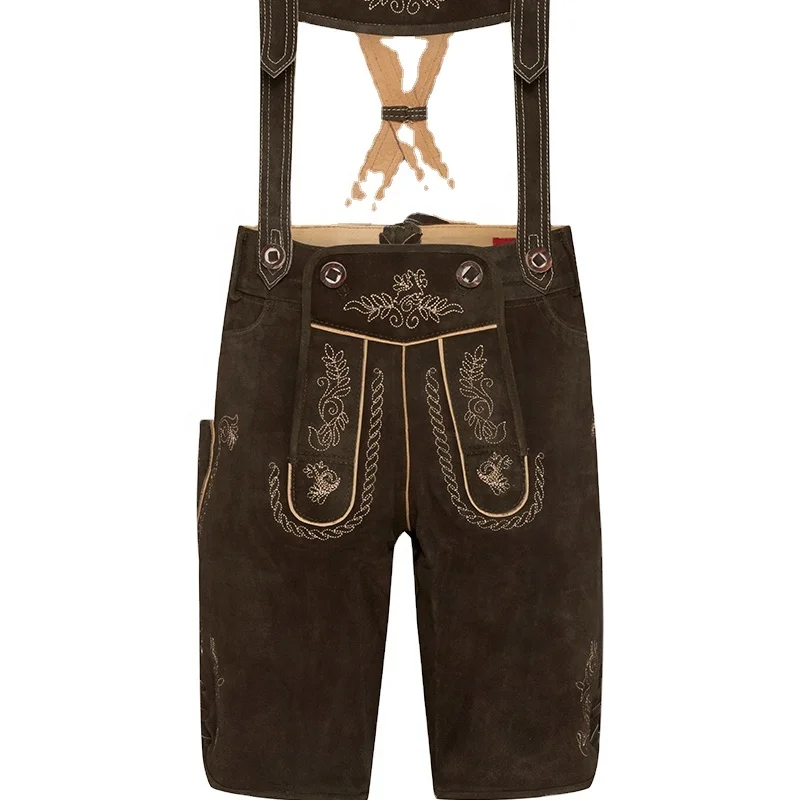 New custom Bavarian Lederhosen German Wear Suede Leather Made Shorts And Long Traditional Pants Best Selling 2022