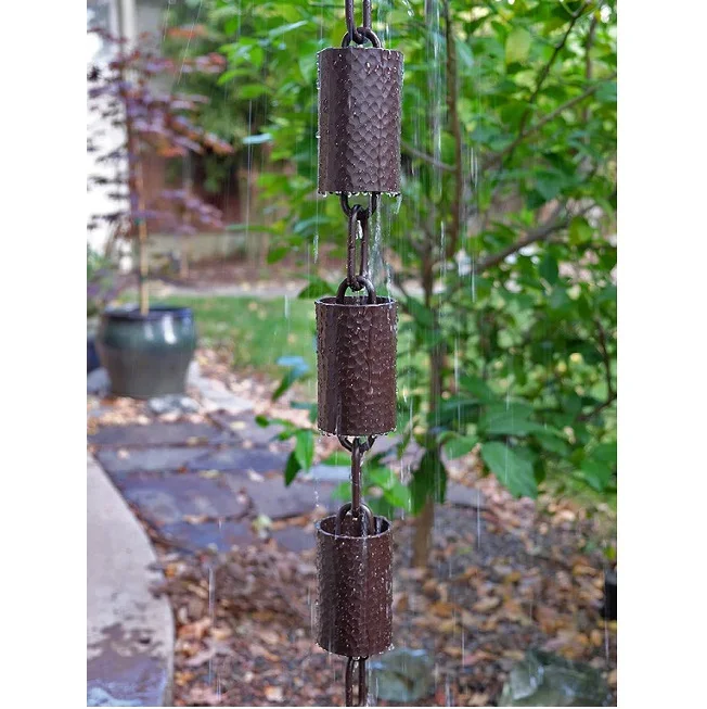 Affordable Price Hammered Design Iron Rain Chain For Home Garden Decorative Gutter Water Rain Chain