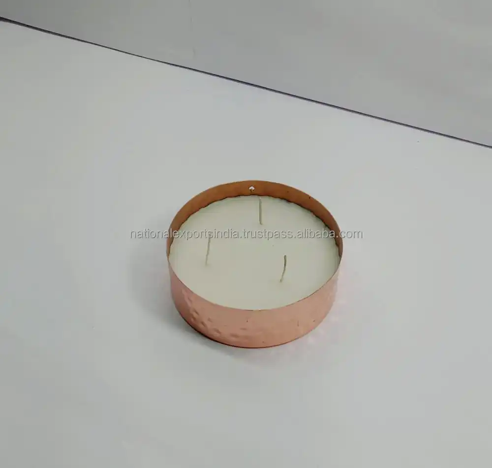 factory wholesale small galvanized rustic round metal iron candle holders bowl