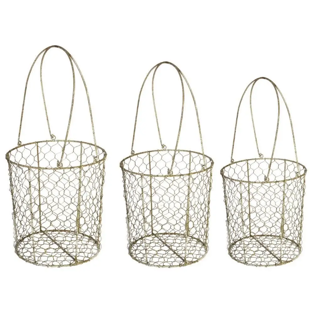 Metal Wire Baskets For Storage Metal Wire Mesh Basket Wholesale Customized Durable Round Fruit & Vegetable