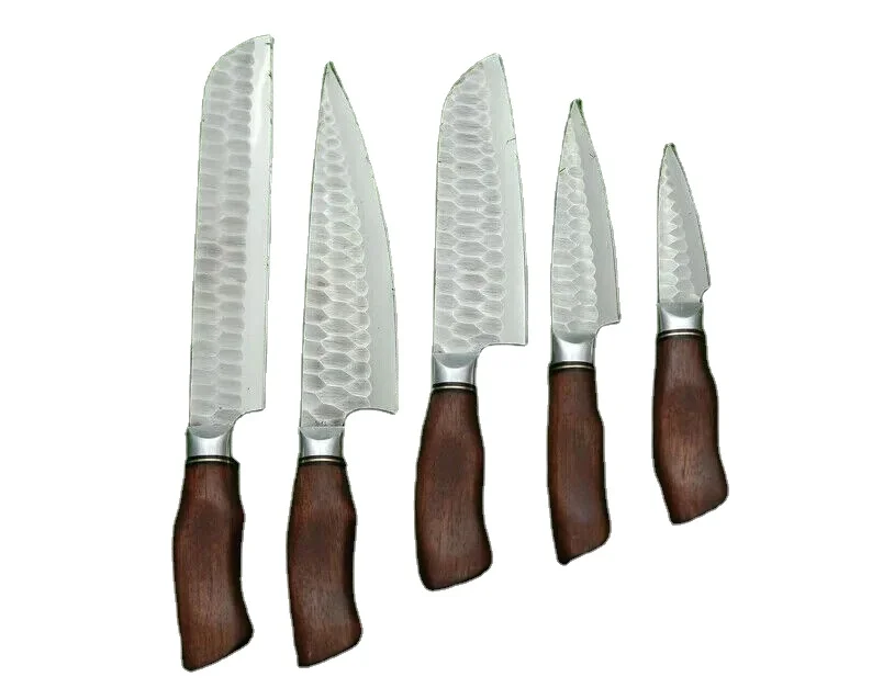Full Customized 100% Top High Quality Hand Made Damascus Chef set Factory Direct Supply Hot Selling Damascus Kitchen knives set