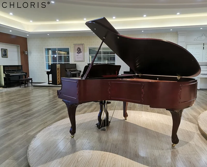 Новый бренд античный дизайн красное дерево матовая резьба рояль SG186M