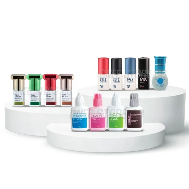 Sky Glue S+ 5ml for Eyelash Extensions Korea Original Sky Glue Black Cap Fast Dry Long Lasting Lash Glue Adhesive Private Label