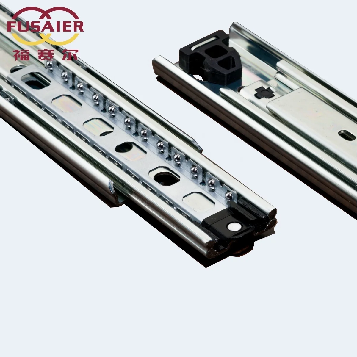 Fusaier Hot Sale Slim Gap 53mm Full Expanded Telescopic Slide Rail Heavy Duty Drawer Slide Rail Industrial Slide rails
