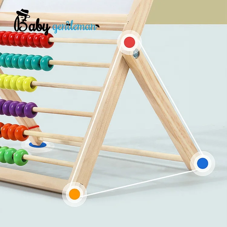 Wholesale Kids Double-Sided Wooden Magnetic Drawing Board With Abacus Z12283B