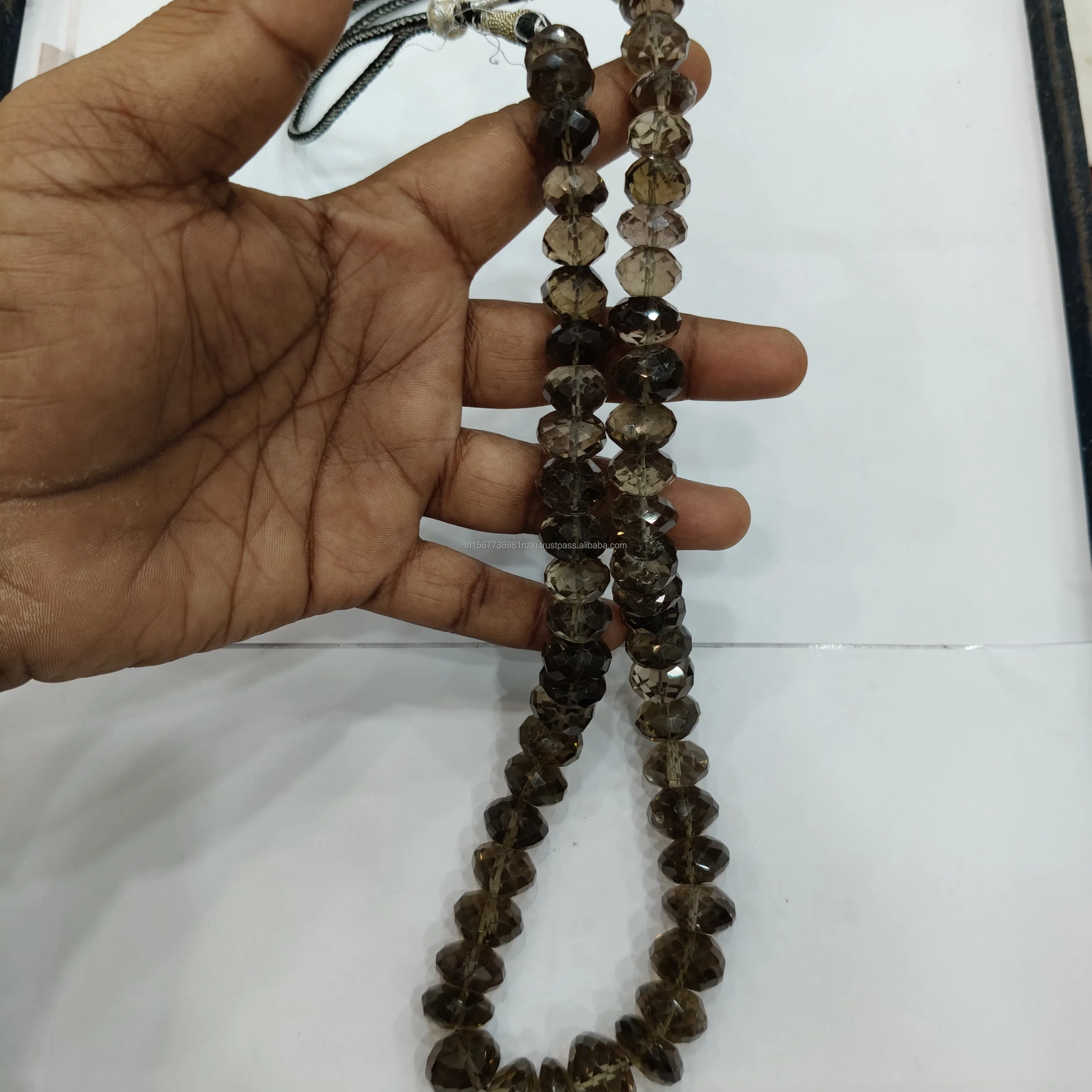 100% Natural Smoky Quartz Faceted Beads Natural Wheel Cut Gemstone Beads for Jewelry Making From Indian Manufacturer Handmade