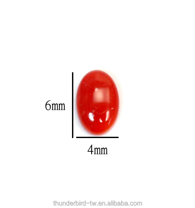 Diy jewelry making Factory wholesale Loose Gemstone Taiwan Manufacturer high quality 4x6 mm untreated Natural Red Coral Cabochon