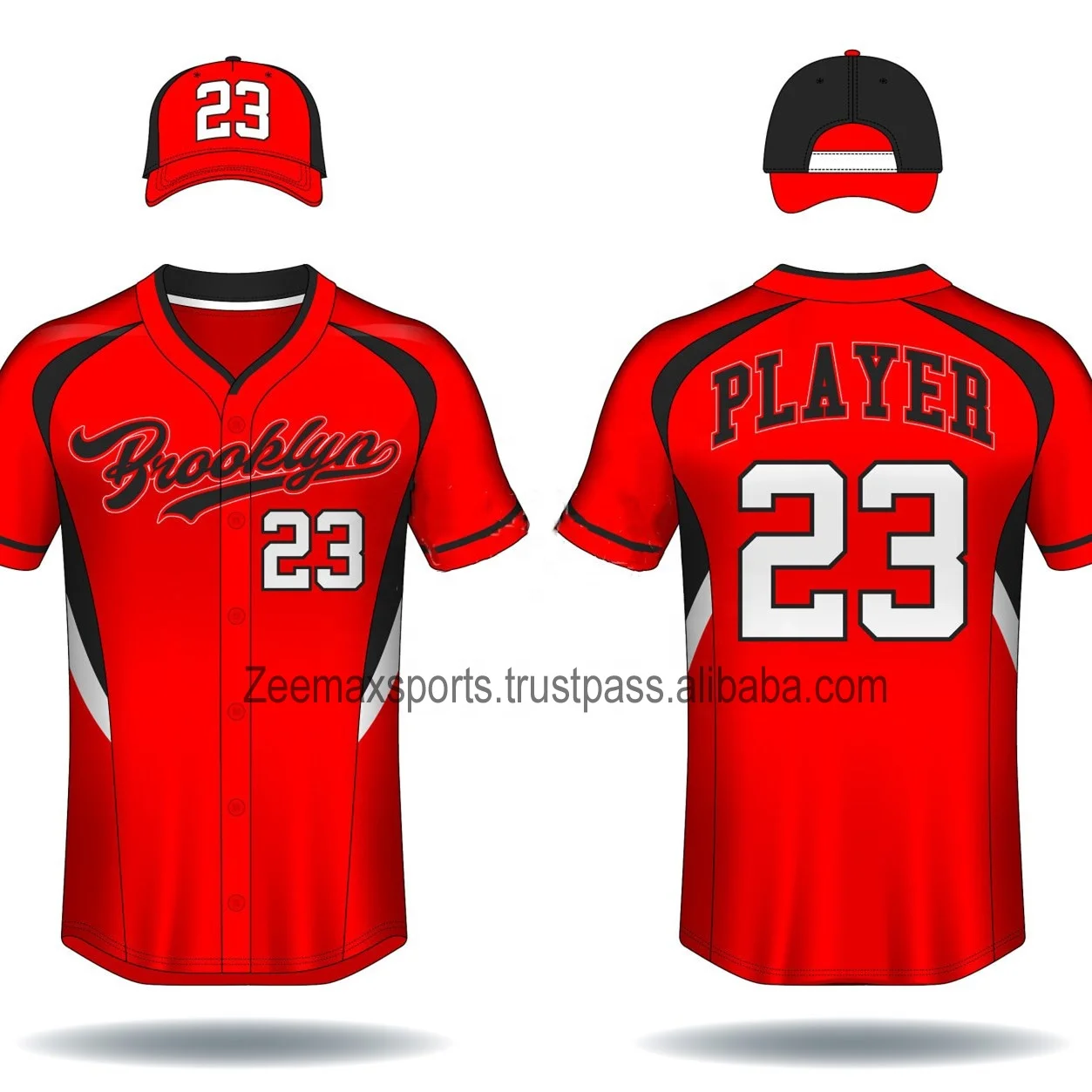 Men / Women Custom Embroidered + Sublimation Baseball Jersey With Hat