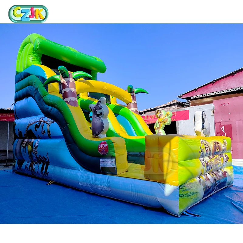 Cheap Giant Waterslide Commercial Lion King Inflatable Water Slide Pool