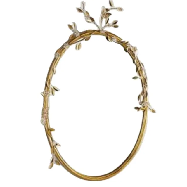 
Trendy Oval Customizable Premium Quality Mirror With Leaf Flower Pattern Dimensions- 24 X 20 inch 