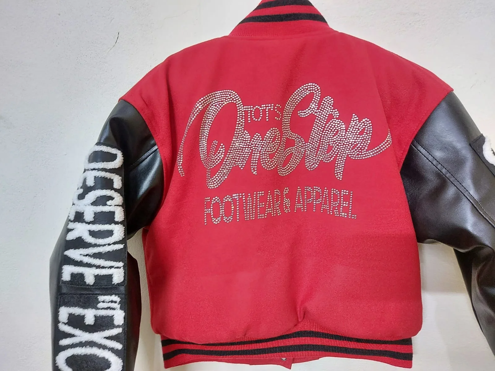 Letter embroidered crop top design womens sports jacket coat letterman with custom logo for women restore jacket