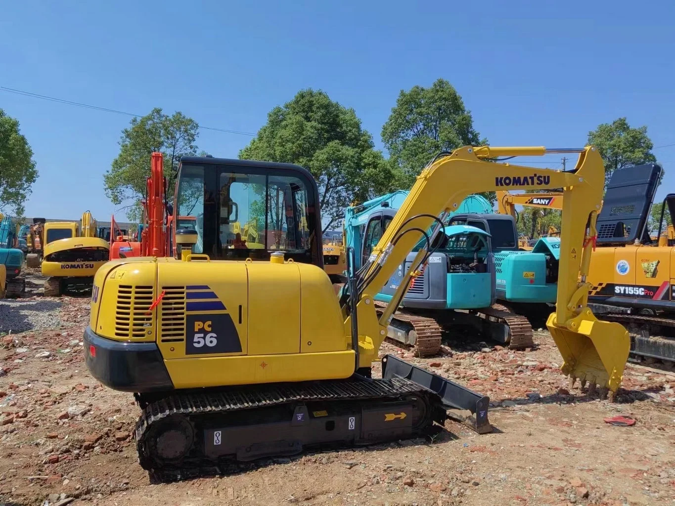 japan KOMATSU Pc56 Used excavators 5ton good quality rc excavator pc56-7 mini digger for cheap price sale in shanghai