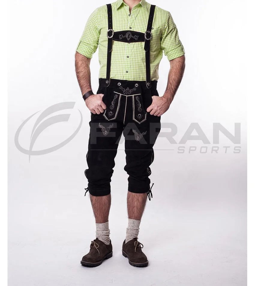 Custom Lederhosen Shorts German Traditional Men Shorts Made In Suede Leather Bavarian Short Pant Trachten Wear