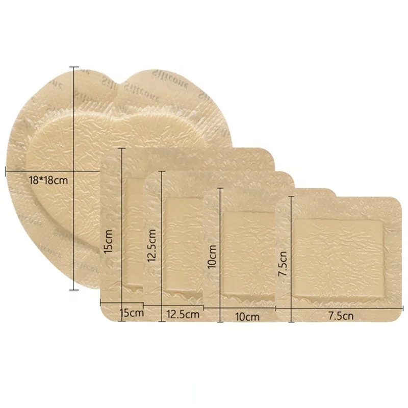 Best selling in August 2022 waterproof soft pu silicone foam dressing with border or without border