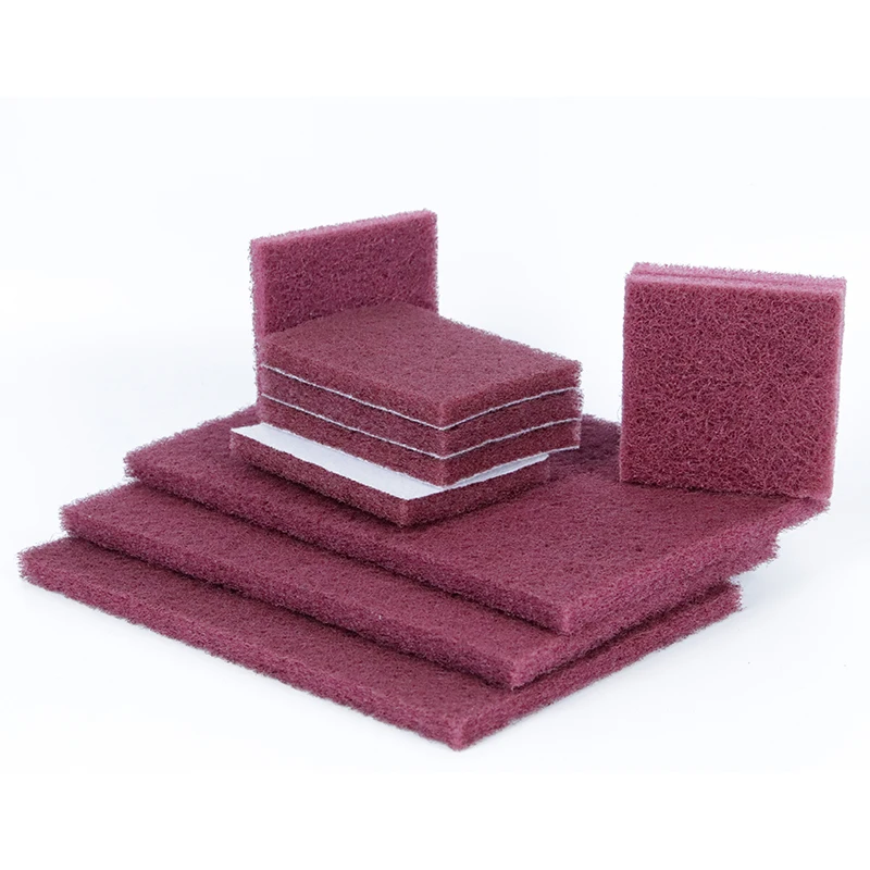 7447 red nylon abrasive scouring pad hook and loop Industrial Nylon Scour Pad Similar to 3M Scotch Brite Quality