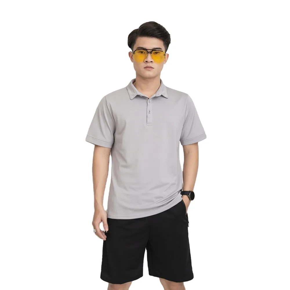 Custom polo shirts high quality polyester stretch knit polo shirt outing polo men