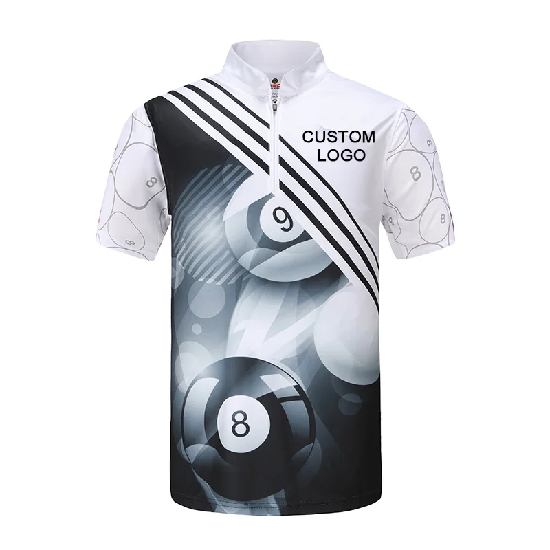 Popular Fashion Polo Shirt High Quality Wholesale Pool Jersey Men Billiard Jersey shirts for mens