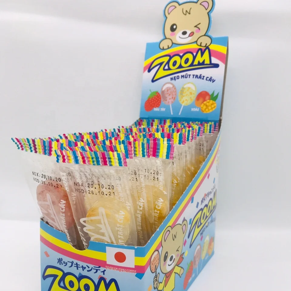 
ISO QUALITY - Zoom Lollipop candy with Strawberry and Mango fruit taste 