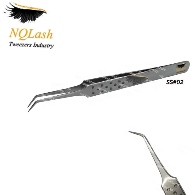 Pointed Volume Tweezers Stainless Steel Manufacturer Wholesale Price Custom logo Eyelash Extension Tweezers NQLASH Tweezer