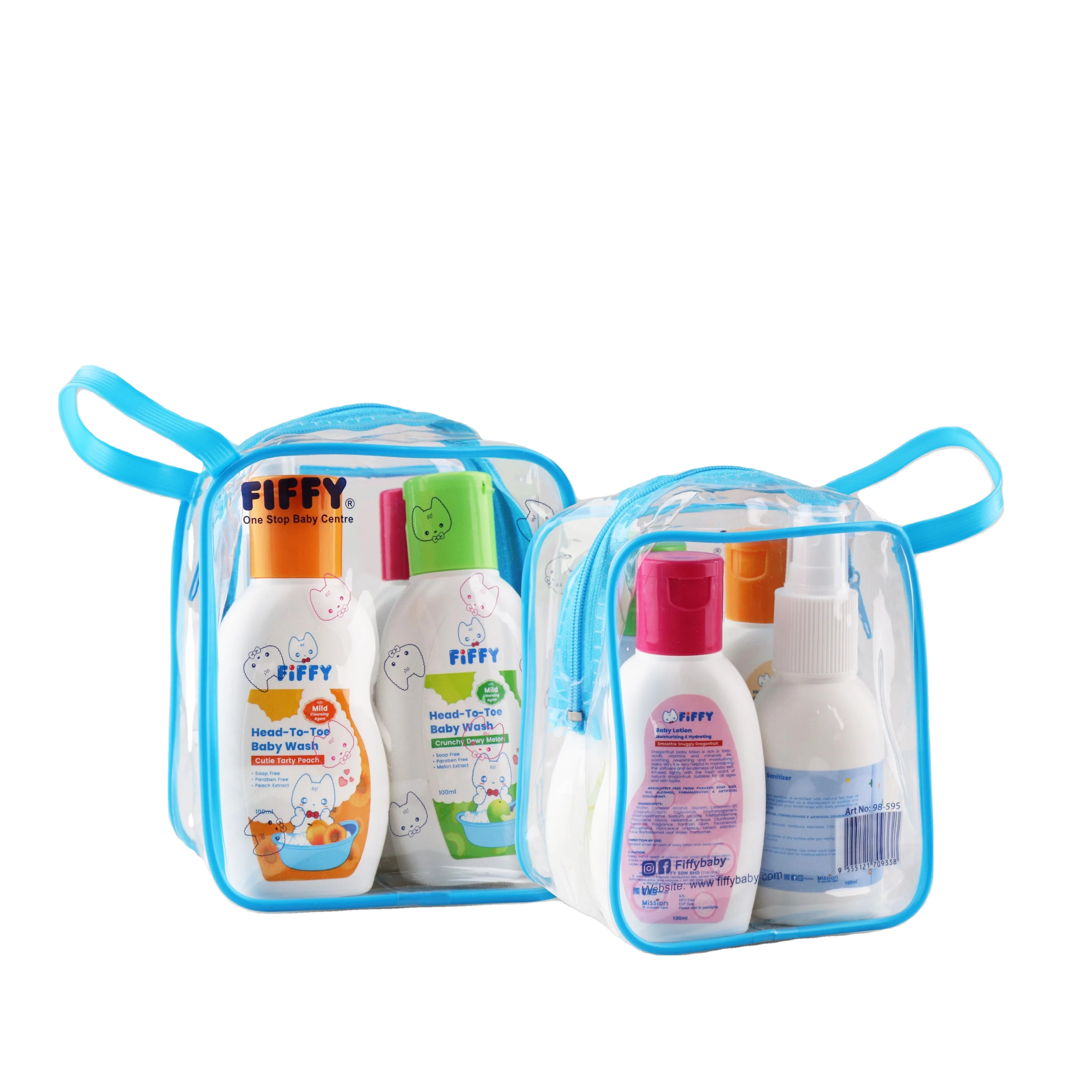 FIFFY Baby Shampoo Head to Toe Bath, Body Lotion & Hand Sanitizer Toiletries Set Baby Gift Set