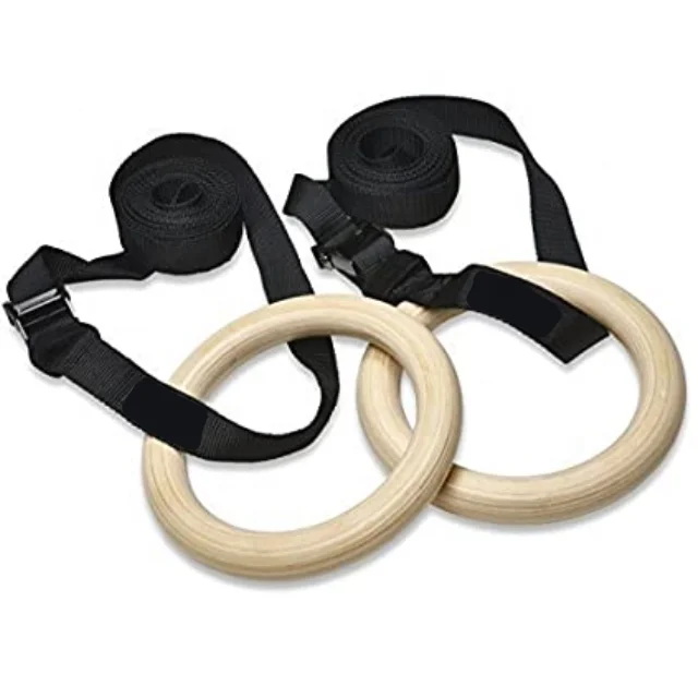 Деревянные гимнастические кольца для спортзала