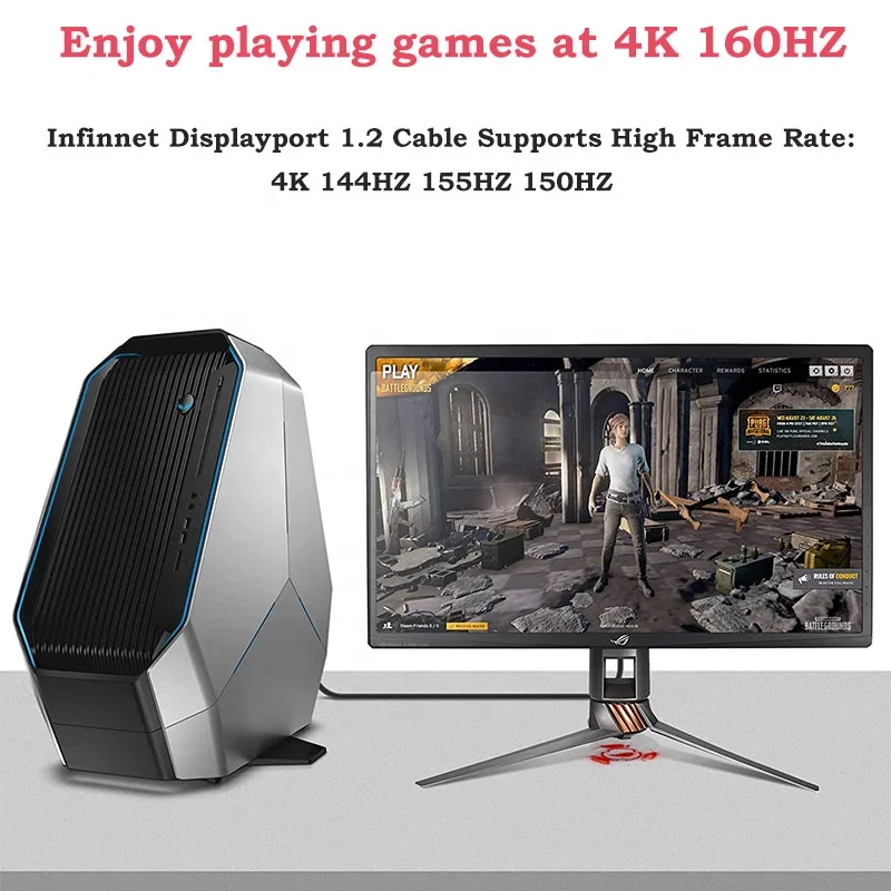 OEM hot sale Gold Plated best displayport 1.2 dp to dp video cable Supports 4K@160Hz Compatible for Lenovo, Dell, and more