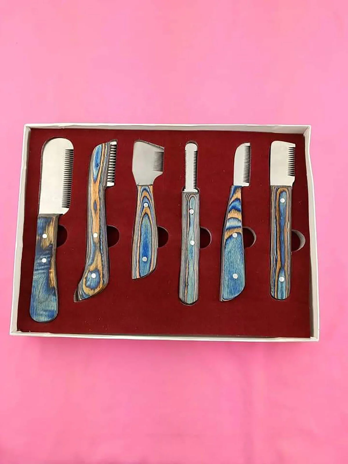 Good Quality Knife Pet Grooming | Pet Grooming Wooden Knife | Pets Grooming Tools Set Customized Packing Left Handed Right Hand
