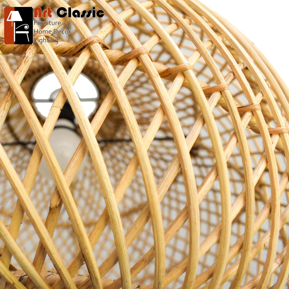 Singosari Handmade rattan lampshade, Wicker lamp, Rustic pendant light, chandelier All Simple Luminous Classic Best Seller