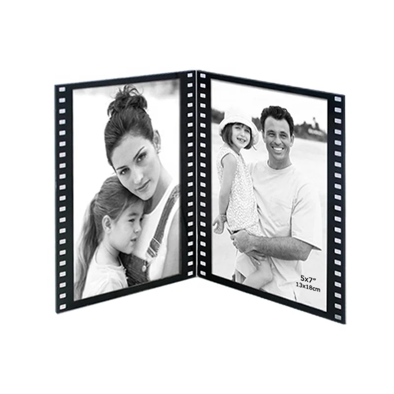 Black Desktop Stand Acrylic Photo Frame V Shaped Plastic Frame