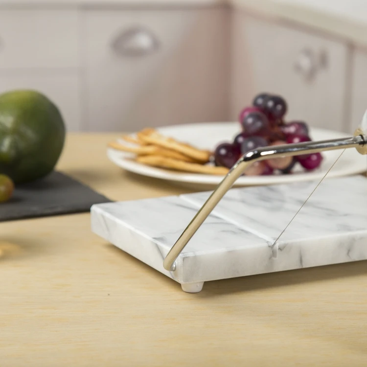 Natural White Marble Cheese Board Slicer