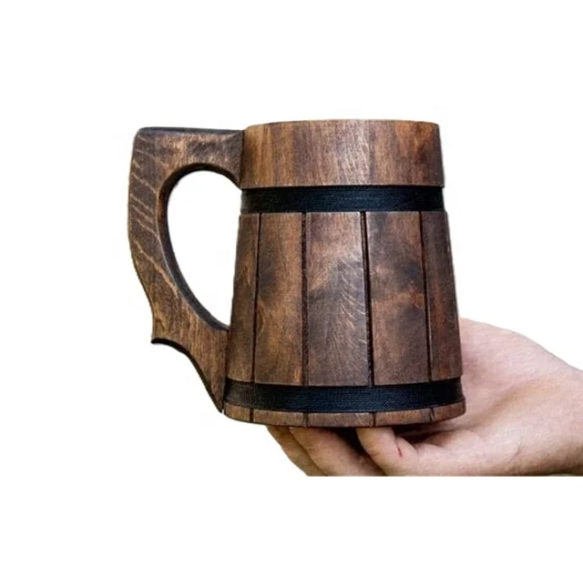 Best Selling Eco-Friendly Wooden Tankard Natural Wood Mug/Cup for Business Gifts Christmas Travel Mug Fathers Day Gift