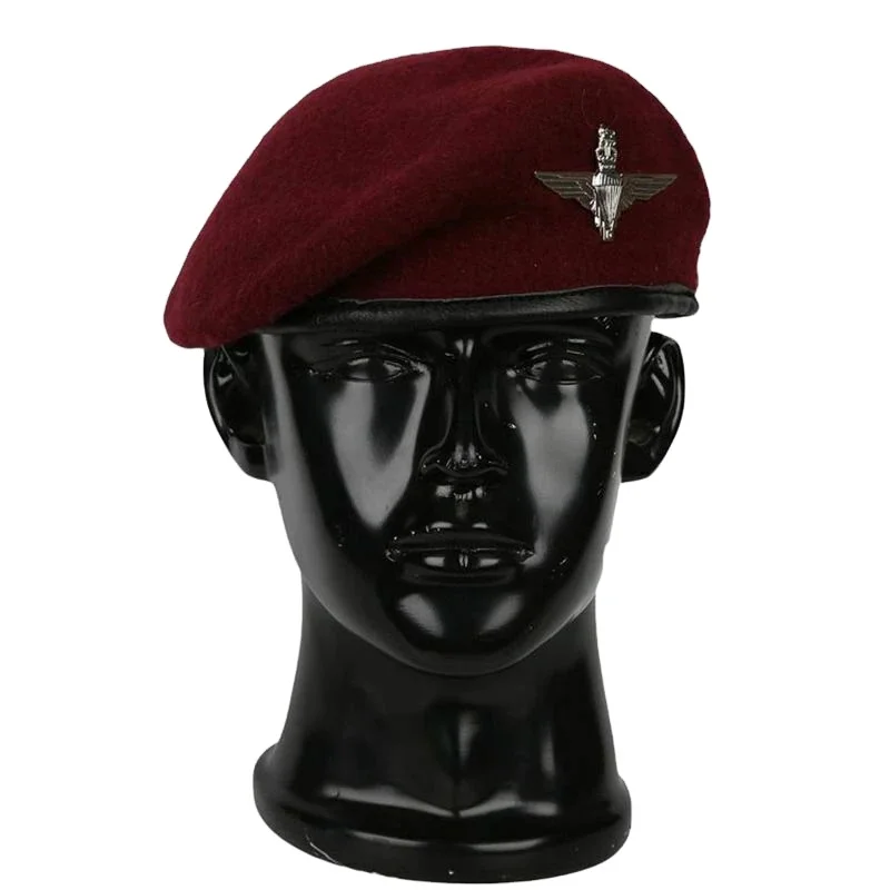 New High Quality Uk Army British Airborne Paratrooper Forces Red Wool Royal Maroon Beret Military Hat Cap
