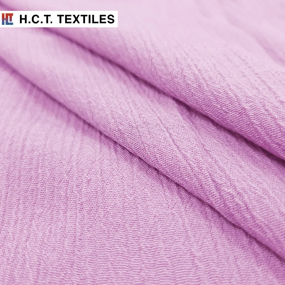 Fluid Drapery 170g 65% Rayon 35% Polyester crinkle muslin fabric for casual wear