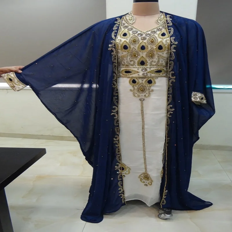 Wedding wear moroccan kaftan maxi dress arabian abaya dubai dress autumn dress farasha kaftan dubai beaded fancy kaftan