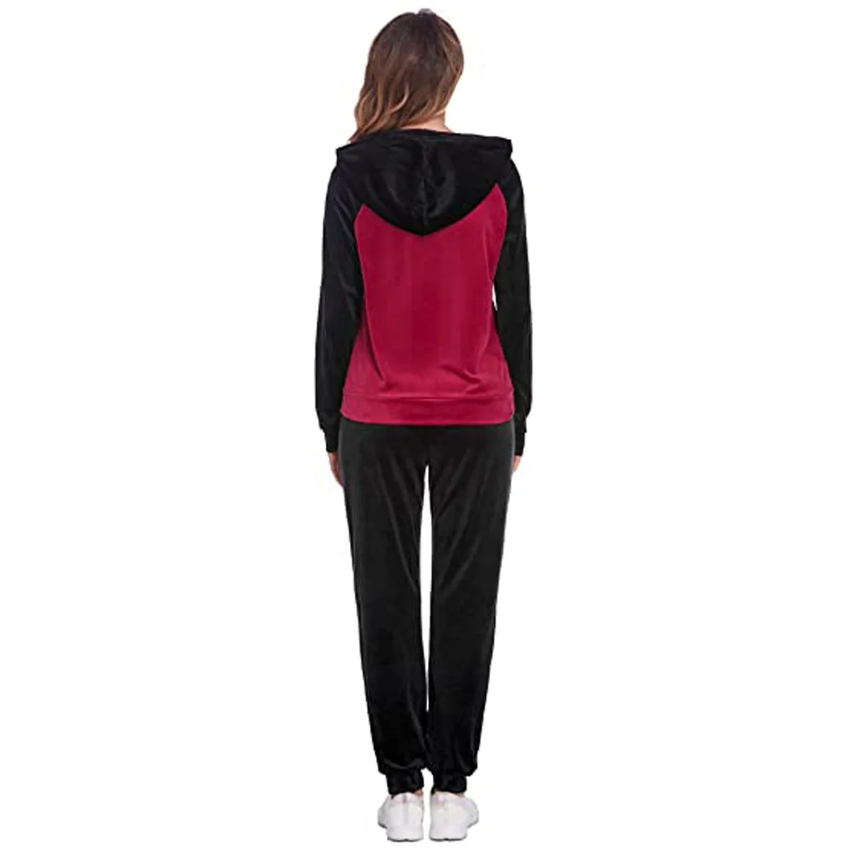 2021 Hot Sale Custom Two Piece Set Tracksuit Women Crop Zip Hoodie Joggers Sweat Suits Velour 2 piece Sets Sweatsuit Tracksuit