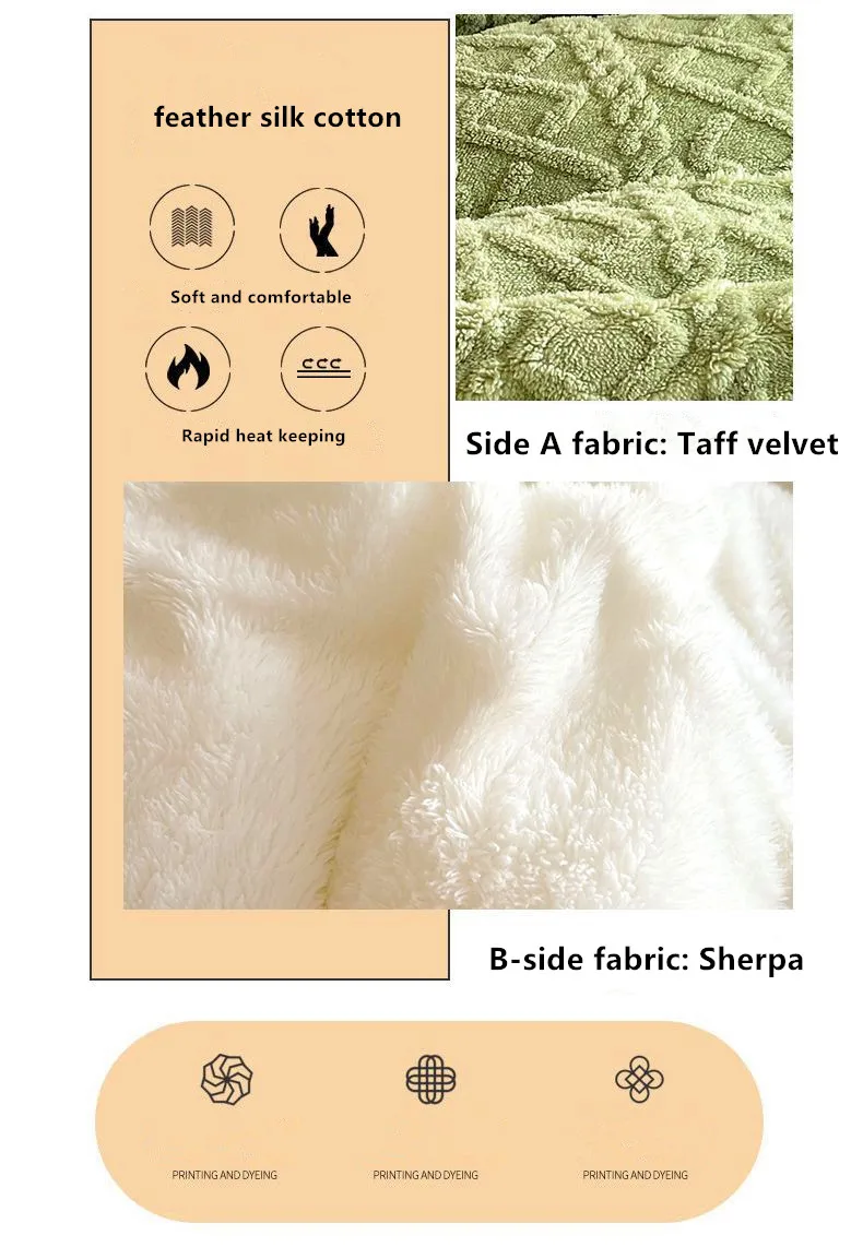 Custom wholesale warm and comfortable chunky thickened high quality winter Velvet Sherpa Quilt Weight blanket