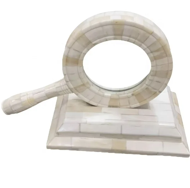 2024 Modern personalized Brass Horn Bone Magnifiers Magnifying Glass White Finished Magnifying Glass For Book Reading Usage