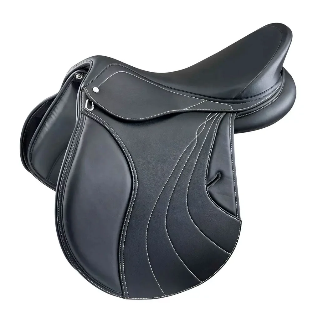 Horse Equipment Saddle Leather Equestrian Jump Riding Racing Black Saddles