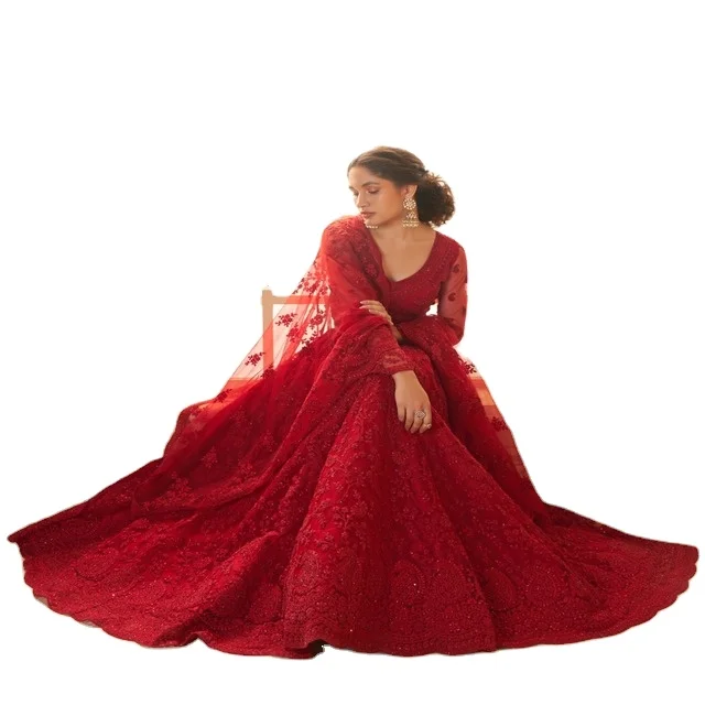Высококачественный дизайн в индийском стиле Lehenga Choli для свадебного торжества с резьбой и по всему столу