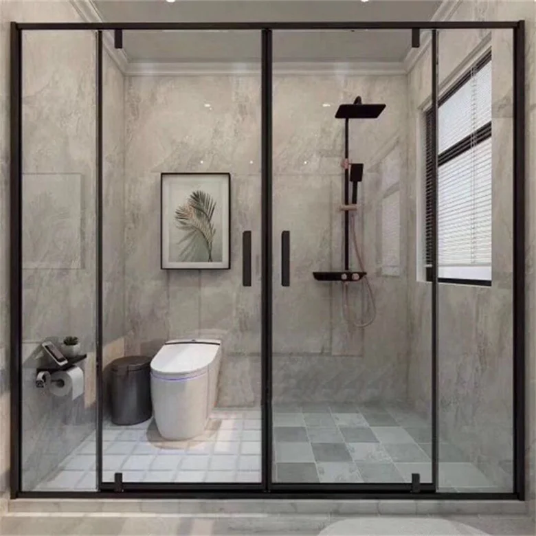 Custom Design Frameless Bathroom Shower Glass Doors Screen Single Set Bathroom Sliding Glass Shenzhen Bathroom Products
